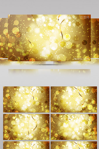 金色粒子彩带飘落节日视频背景 视频素材图片