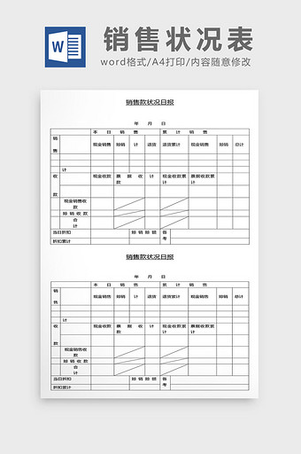 营销管理销售状况表Word文档图片