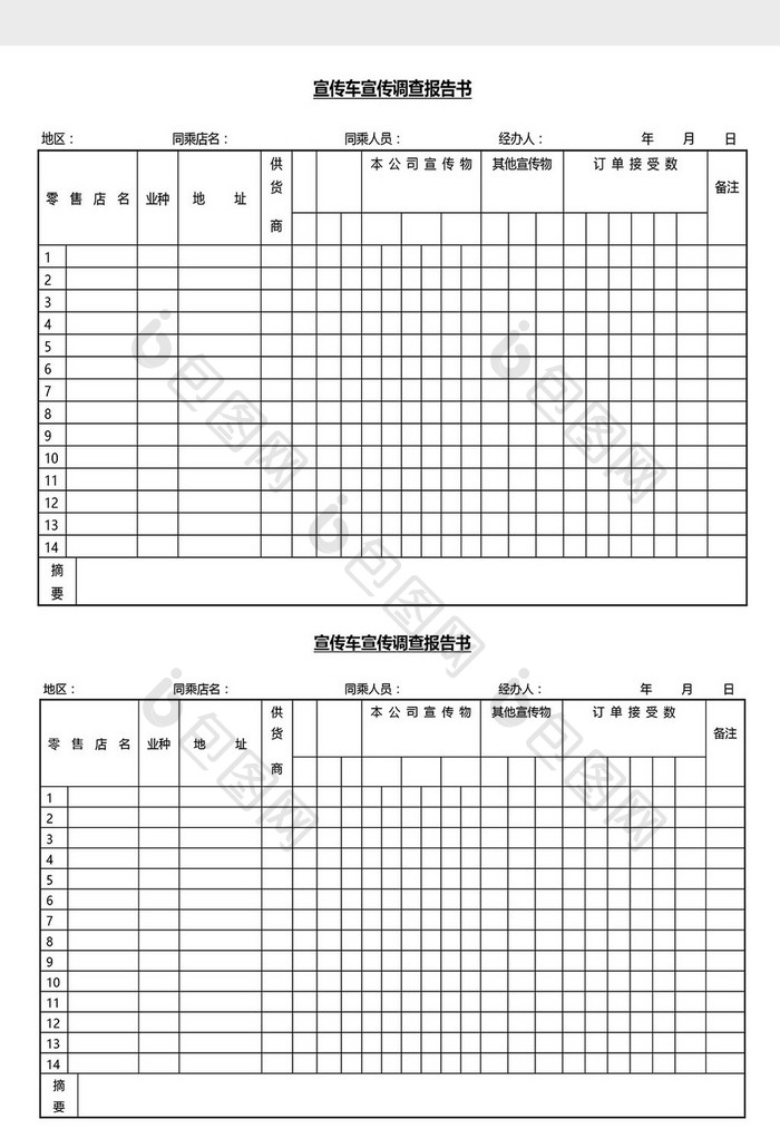 营销管理宣传调查报告书Word文档