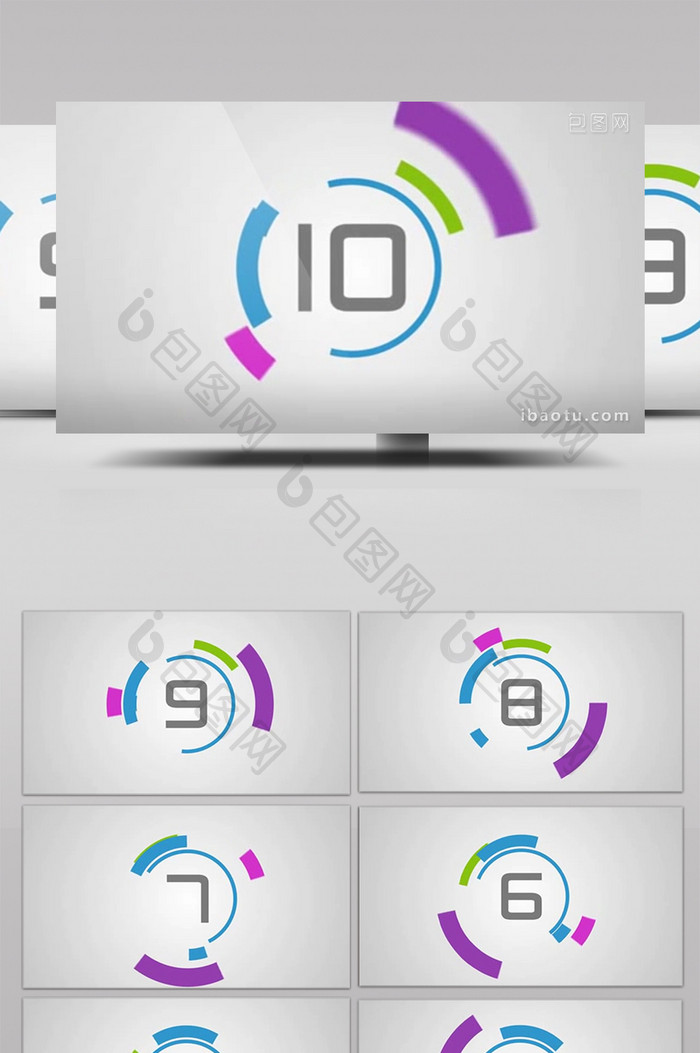 现代简约风格的数字倒计时AE工