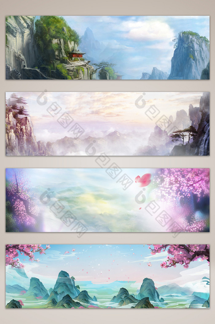 中国花瓣植物banner海报图片图片
