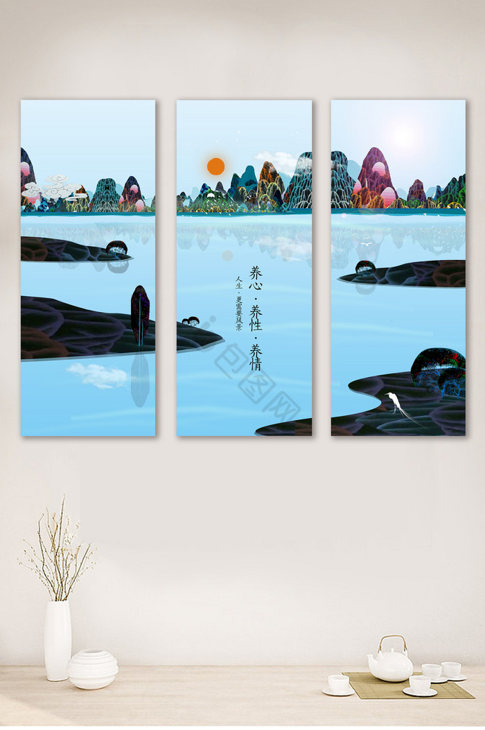 山水装饰画-山水装饰画图片素材-包图网