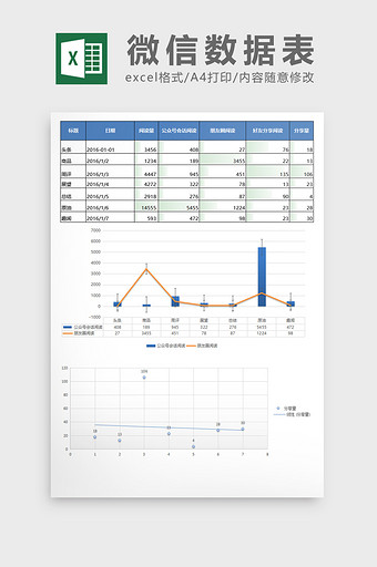简约商务阅读数据分析表excel表格模板图片