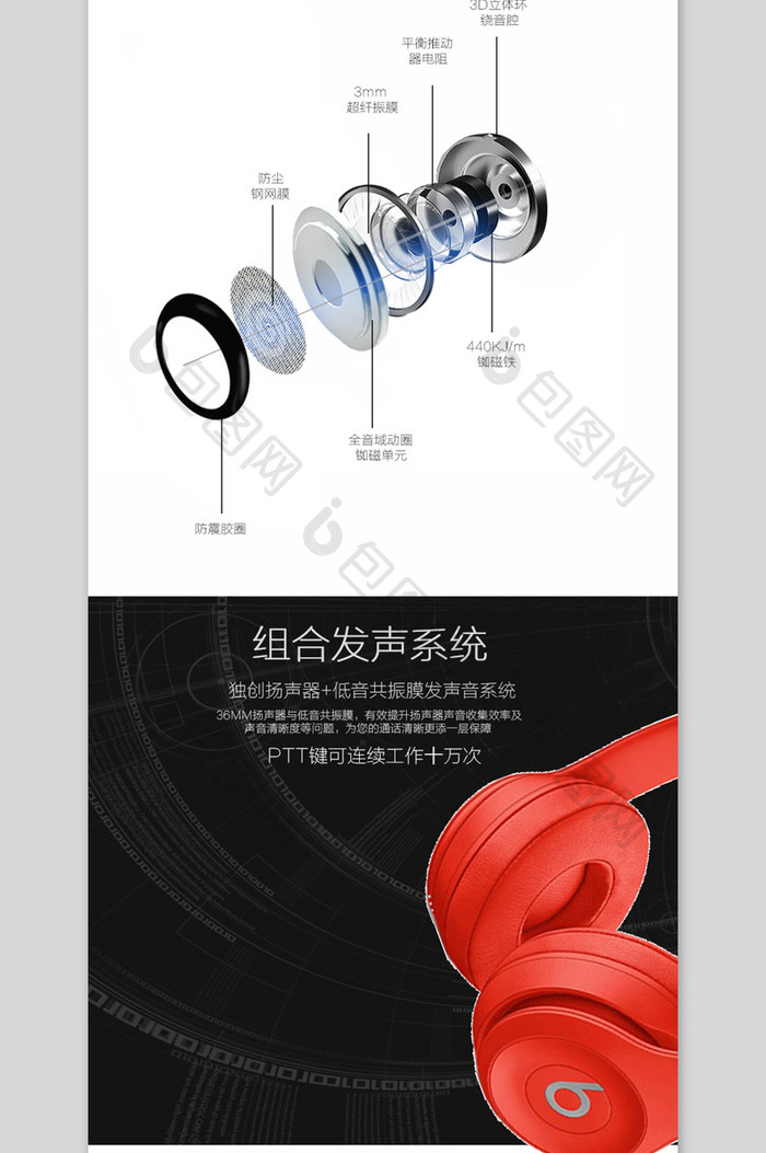 淘宝天猫时尚耳机详情模板