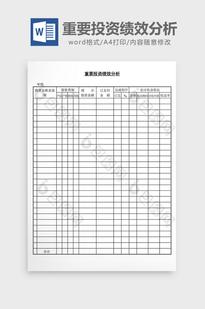 重要投资绩效分析word文档