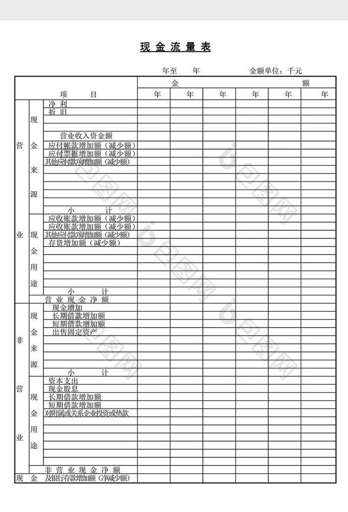 现金流量表word文档