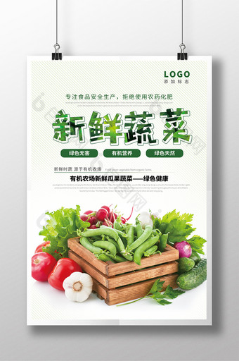 新鲜绿色无害蔬菜海报图片