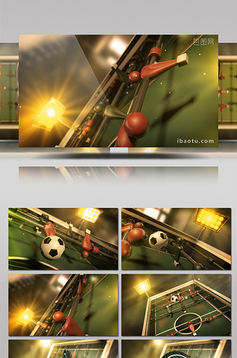 桌面足球游戏比赛动画LOGO片头AE模板图片