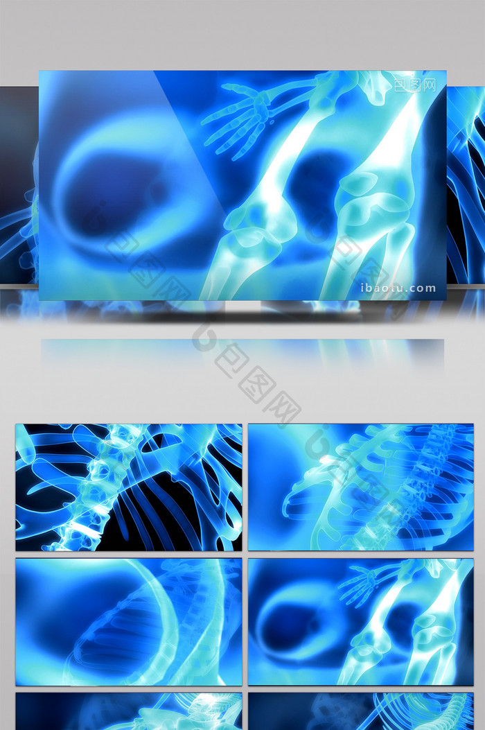 人体虚拟骨架脊椎医学视频素材