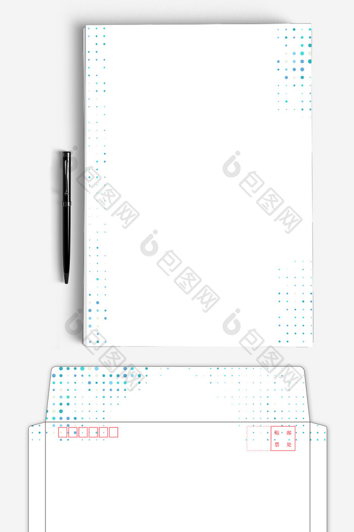 科技AI企业信封信纸背景模板