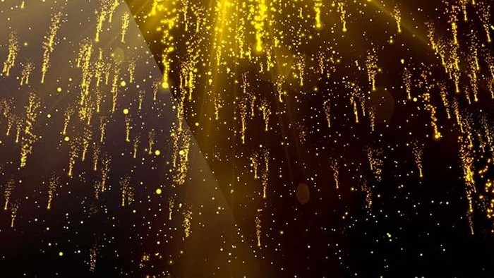 全息金色粒子流星雨大气舞台视频
