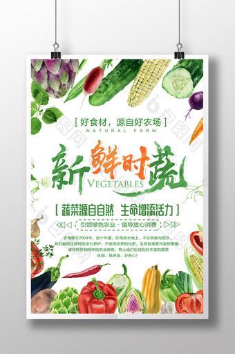 餐饮超市美食新鲜时蔬蔬菜打折优惠促销海报图片