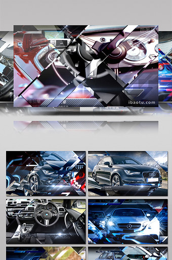 汽车改款设计照片相册图文动画片头AE模板图片