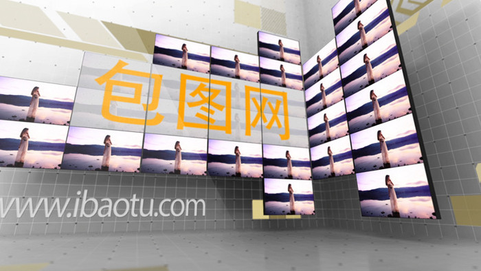 娱乐节目片头创意视频墙展示AE模板
