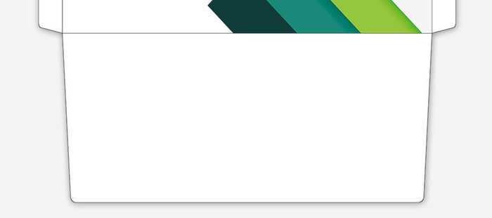 绿色剪纸风格ai企业信纸信封背景模板