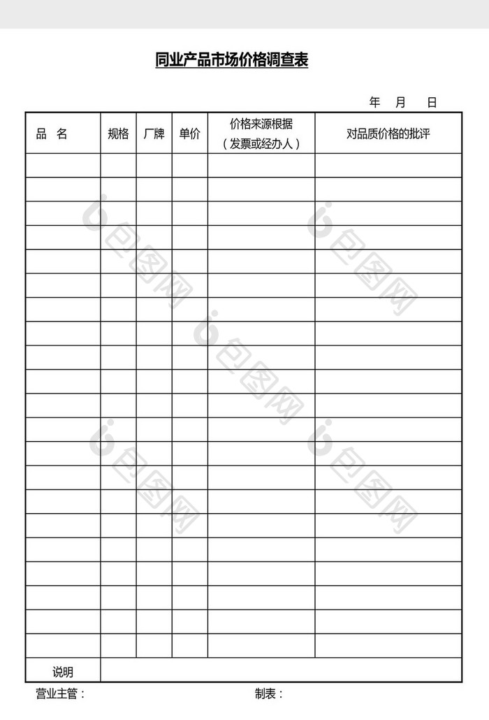 营销管理产品价格调价表Word文档