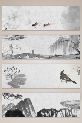 中国画水墨花鸟