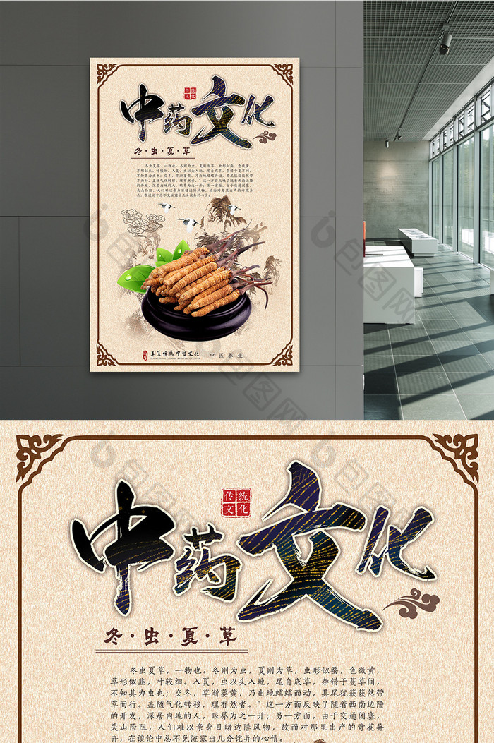 中国风中国传统中药文化海报