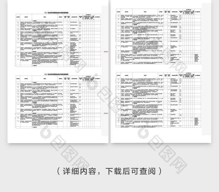 安全环保管理业务控制矩阵word文档