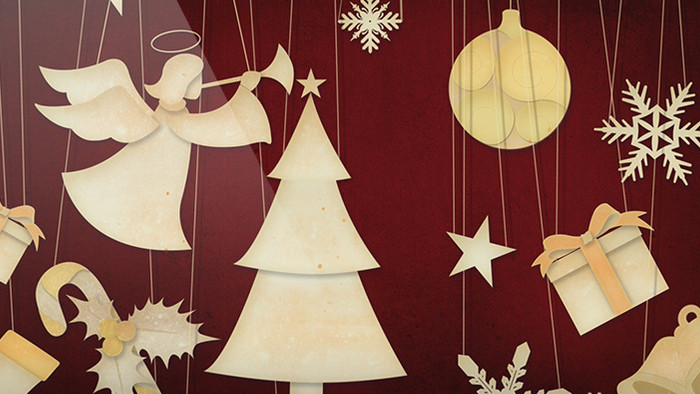 卡通圣诞主题天使雪花拉线背景高清循环素材