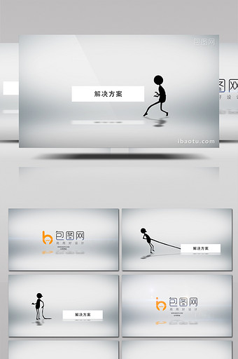 卡通火柴人角色LOGO片头动画AE模板图片