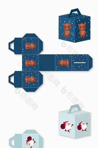 卡通圣诞节礼盒包装图片