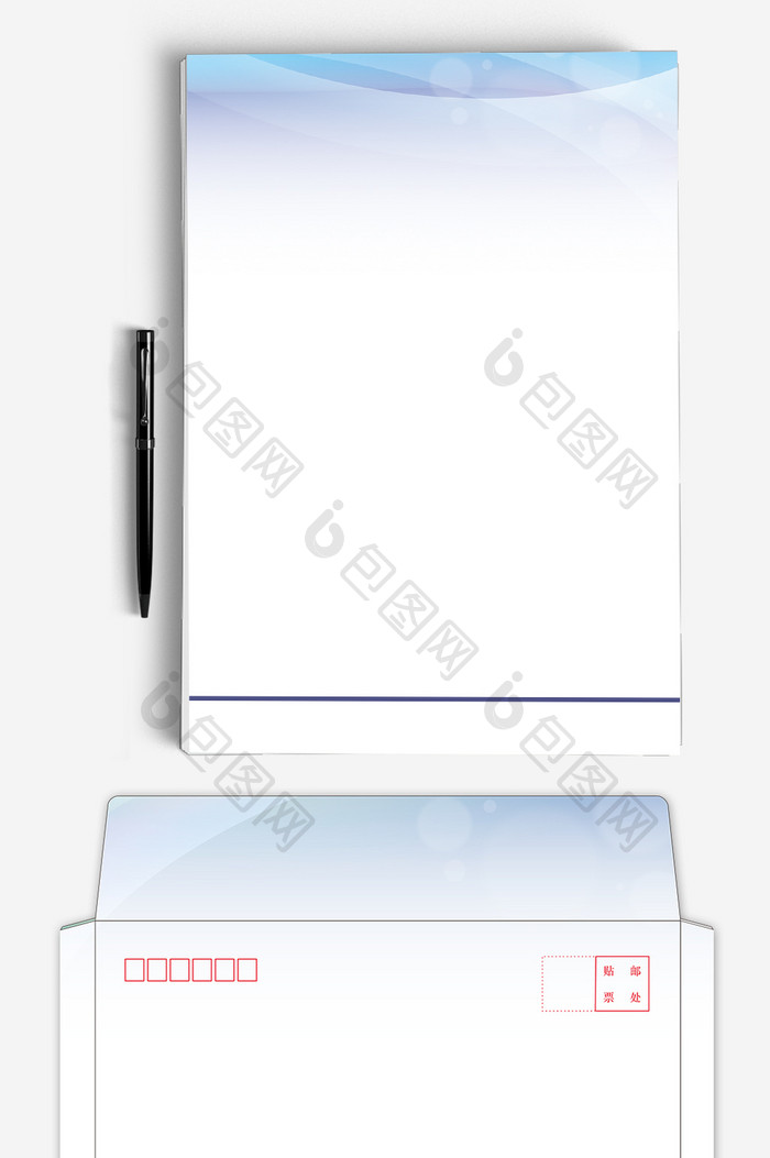 渐变商务ai企业信封信纸背景模板