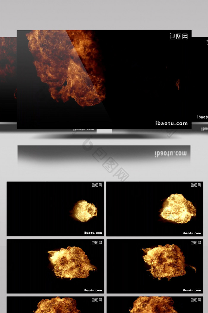 4K超清火焰爆炸喷发背景素材
