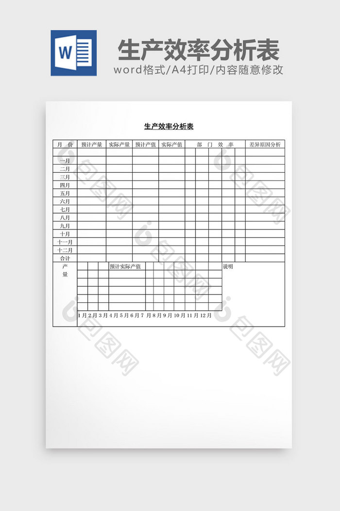 生产效率分析表word文档