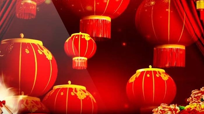 喜庆节日大红灯笼舞台背景视频