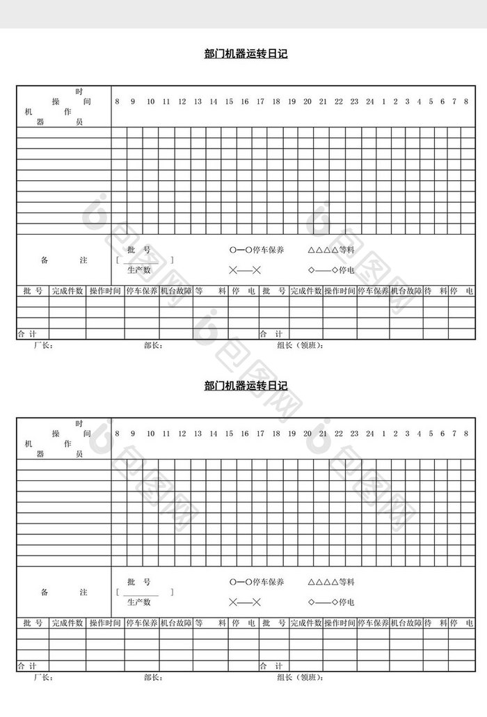 部门机器运转日记word文档