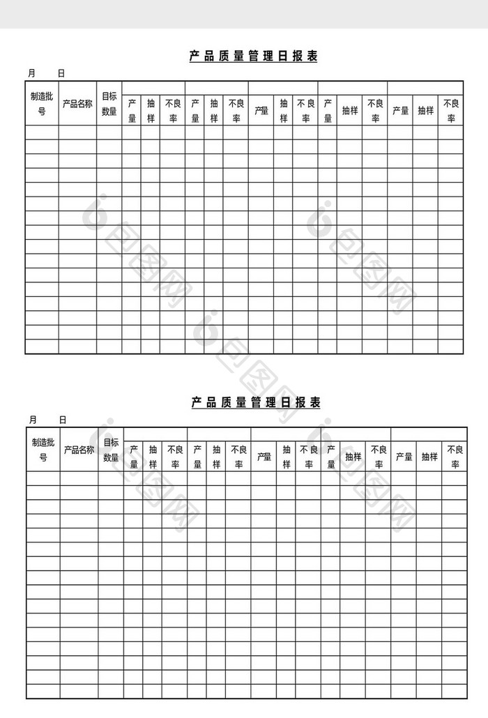 营销管理产品质量管理日报Word文档