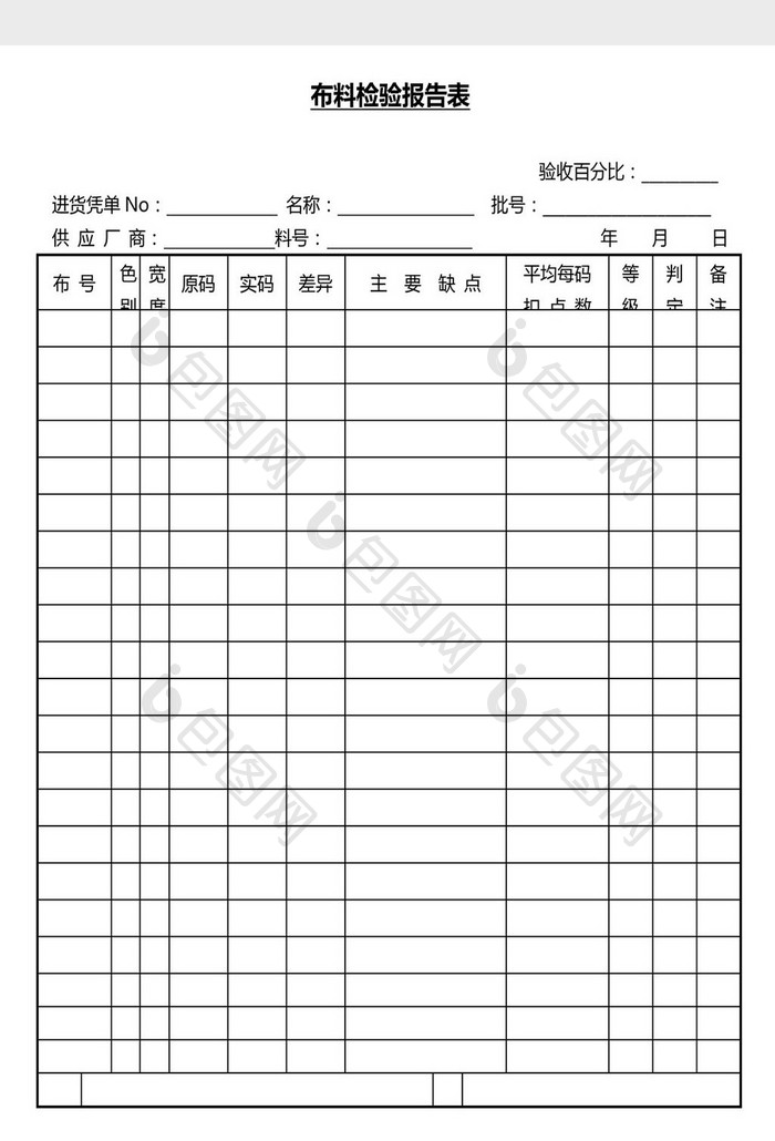 营销管理布料检验报告报Word文档