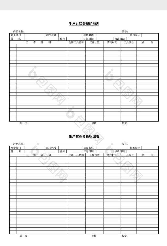 生产过程分析明细表word文档