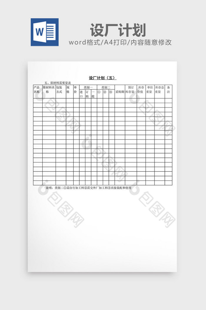 设厂计划五word文档图片图片