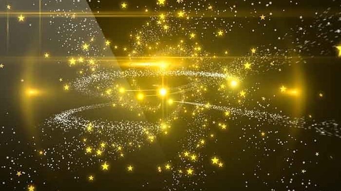 金黄粒子星光环绕视频背景素材