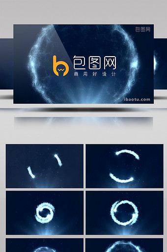 粒子环绕爆炸特效演绎标志动画LOGO视频图片