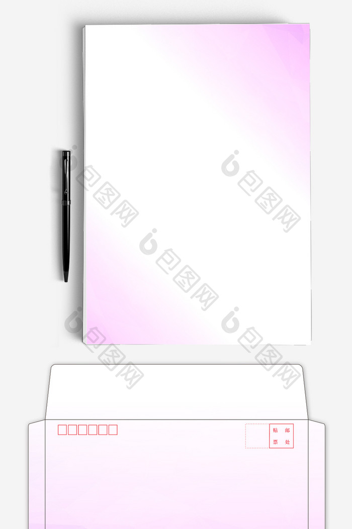 紫色AI企业信封信纸背景模板