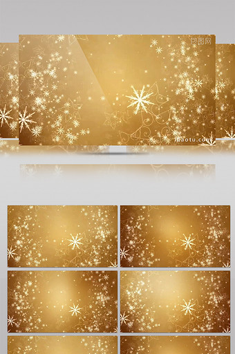 金色圣诞节国庆背景视频雪花视频素材图片