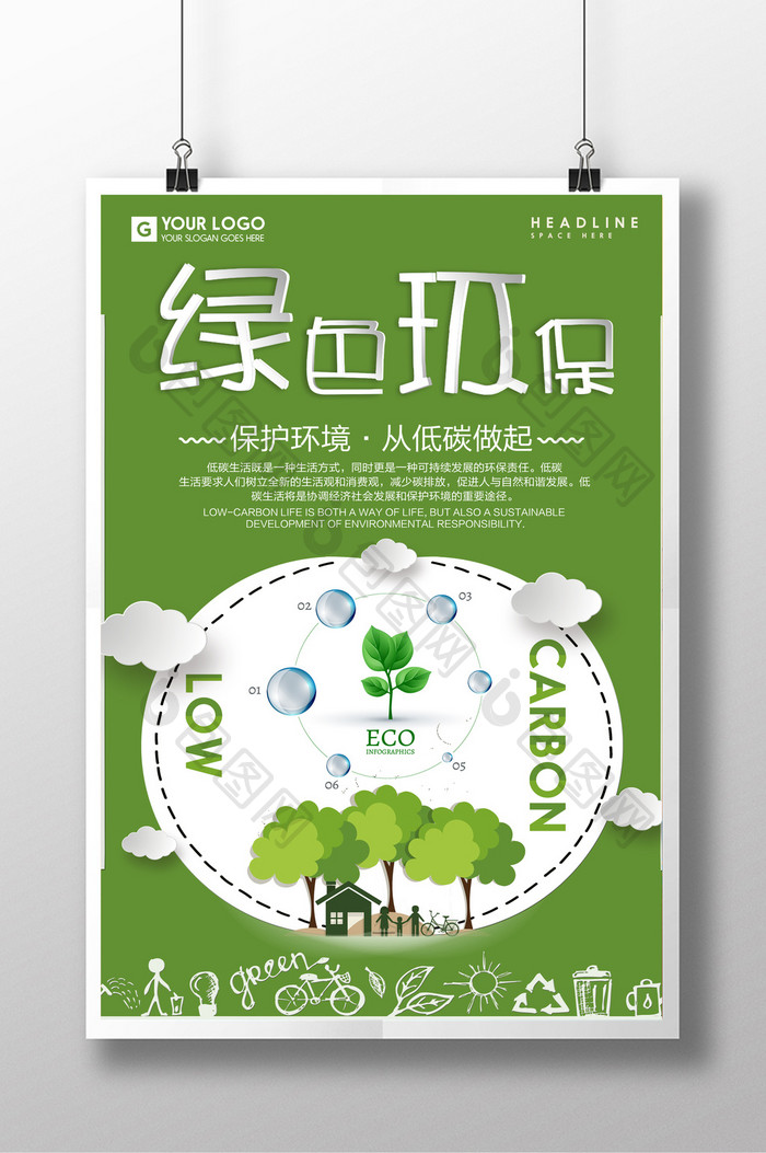 绿色环保创意设计海报