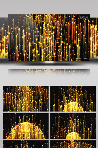 4k超清金色粒子光线颁奖活动舞台背景视频图片