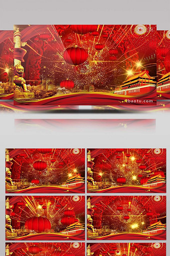 华丽国庆节庆祝舞台背景视频图片