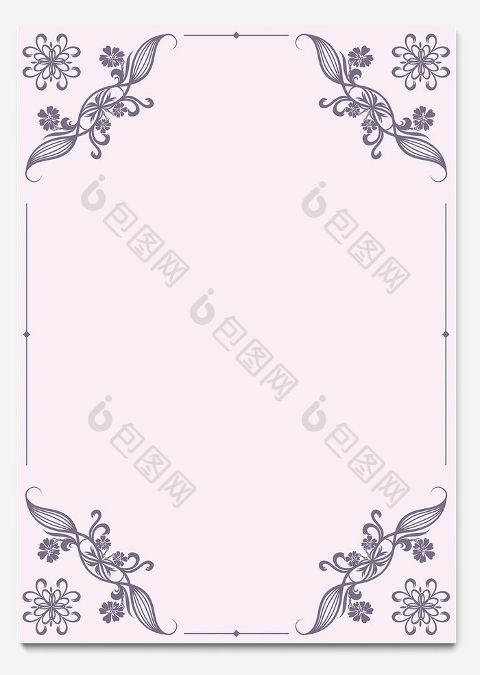 紫色欧式边框ai信纸背景模板