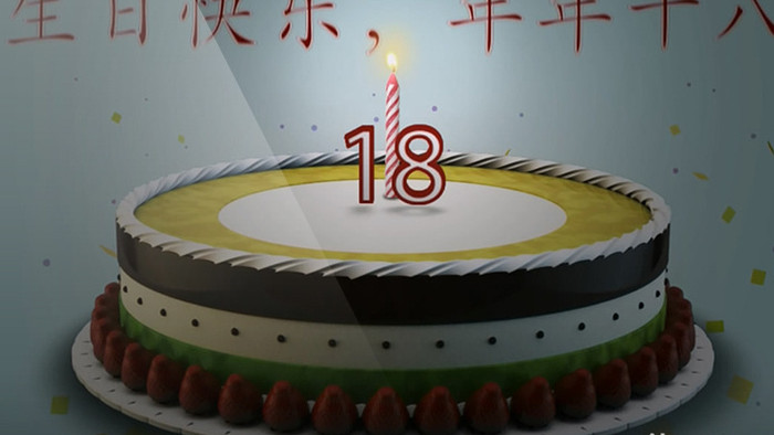 生日快乐生日蛋糕动画片头AE模板