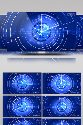 高清-科技时钟旋转倒计时背景视频图片