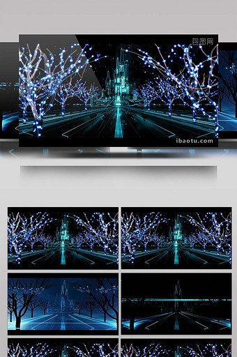 创意变换闪烁LED灯树走秀舞台视频图片