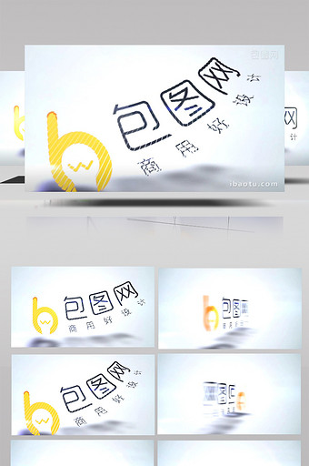 简单明亮企业LOGO翻转光效动画片头视频图片