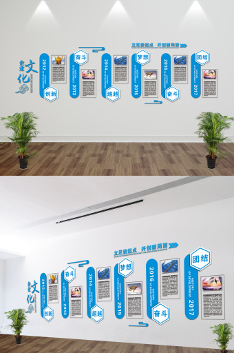 立体企业文化发展史文化墙图片