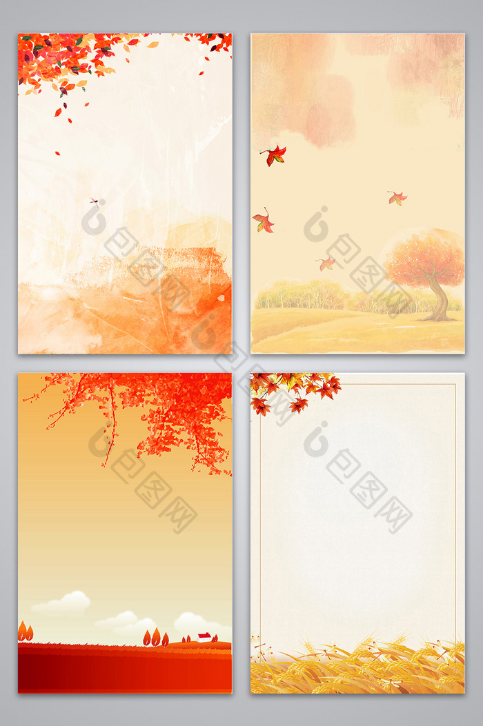秋分枫叶设计背景图