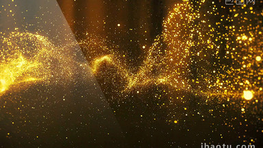 4K超清大气金色粒子飘散颁奖舞台背景视频